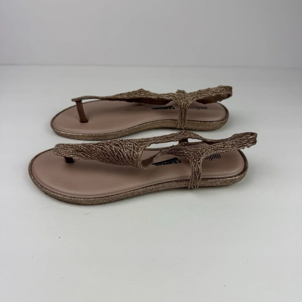 Melissa Campana Girls Size 4 Flow Sandal in rose‎ glitter